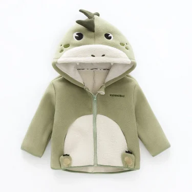 Winter Childrens Polar Fleece Coat Thickened Fleece Hooded Cartoon Zipper Warm Baby Boys Jacket Kids Boys Winter Coat 4