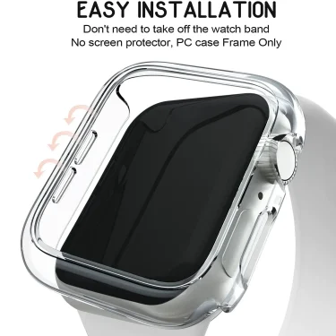 Case for Apple Watch 45mm 41mm 40mm 44mm 42mm 46mm Protective Cover Matte Hard PC Bumper Frame No Glass iWatch 10 SE 9 8 7 6 5 4 2