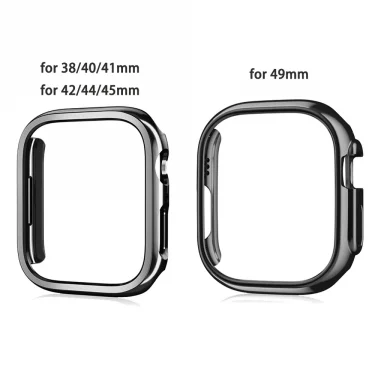 For Apple Watch 45mm 41mm 38mm 42mm 40mm 44mm Plated Skeleton Cover Hard PC Bumper Case Frame for iWatch SE 8 7 6 5 4 3 2 1 Case 4