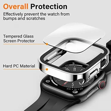 Waterproof Case for Apple Watch 7 8 9 45mm 41mm Screen Protector Glass+Cover Bumper Tempered iWatch 5 SE 6 44mm 40mm Accessories 2