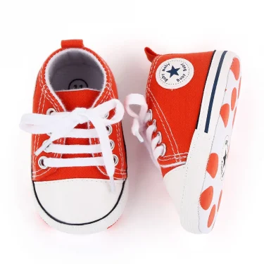 Baby Canvas Classic Sports Sneakers Newborn Baby Boys Girls Print Star First Walkers Shoes Infant Toddler Anti-slip Baby Shoes 2