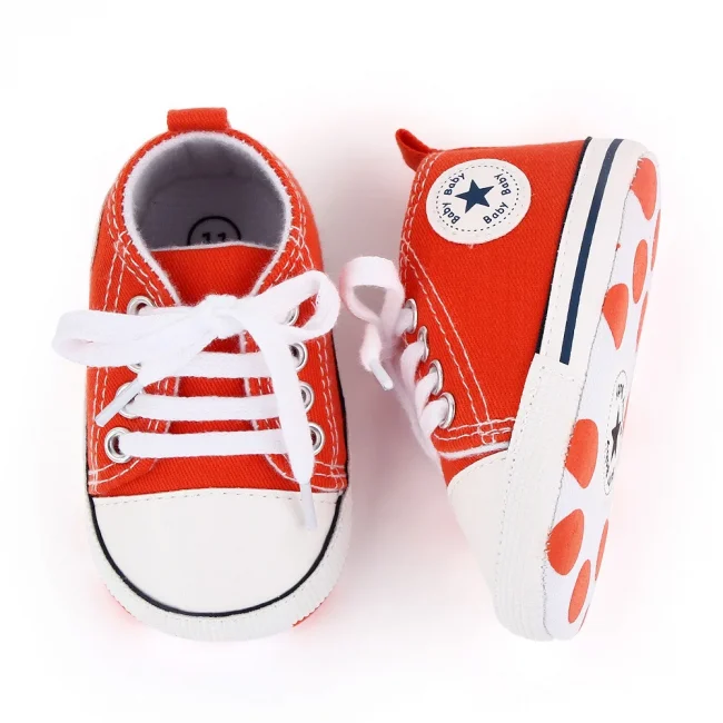 Baby Canvas Classic Sports Sneakers Newborn Baby Boys Girls Print Star First Walkers Shoes Infant Toddler Anti-slip Baby Shoes 2