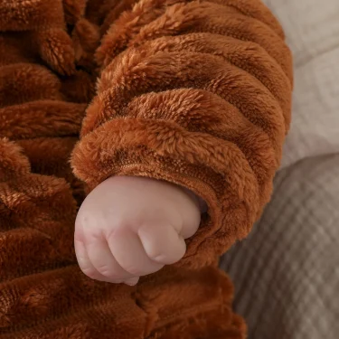 2Pcs Baby Boys Fall/Winter Long Sleeve 1-3Y fleece Solid Suit Warm Hoodie Cute Outdoor Wear Set 3