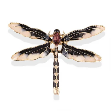 Fashion Crystal Vintage Dragonfly Brooch Large Insect Brooches For Women Pins Wedding Jewelry Accessories 2