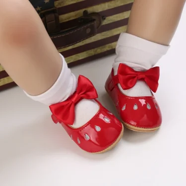 New Fashion Newborn Red Baby Shoes Non-slip Cloth Bottom Shoes For Girls Elegant And Noble Leisure Baby First Walking Shoes 6