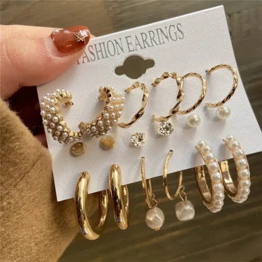 Fashionable Pearl Note Butterfly Geometric Tassel Stud Earrings Women Suit Elegant Charm Engagement Party Jewelry 1
