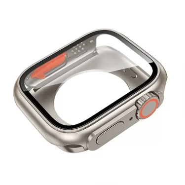 Screen Protector Cover for Apple Watch 44mm 45mm 40mm 41mm Hard PC Front Rear Bumper Case for iwatch 9 8 7 6 5 4 Change To Ultra 2