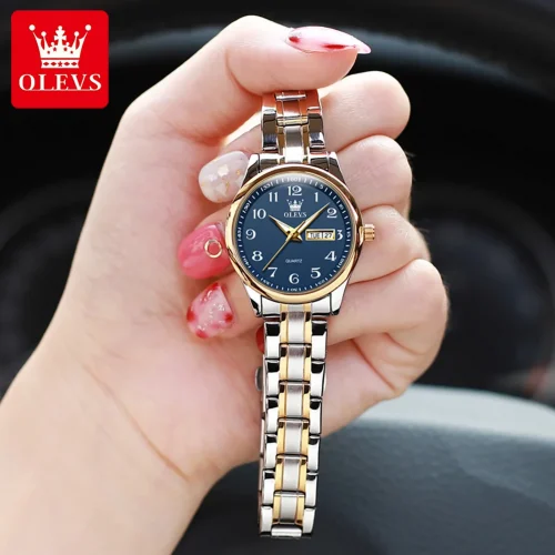 OLEVS Hot sale Women's Wrist watch Original Luxury Watches for Ladies Waterproof Date Stainless Steel Quartz Woman Wristwatch 3