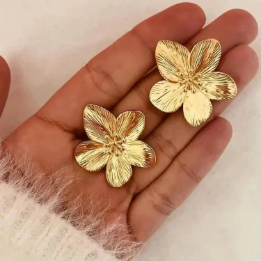 2PC Women's Fashion Trendy Stainless Steel Flower Earrings Outdoor Travel Carnival Party Festival Dressing Gifts 6