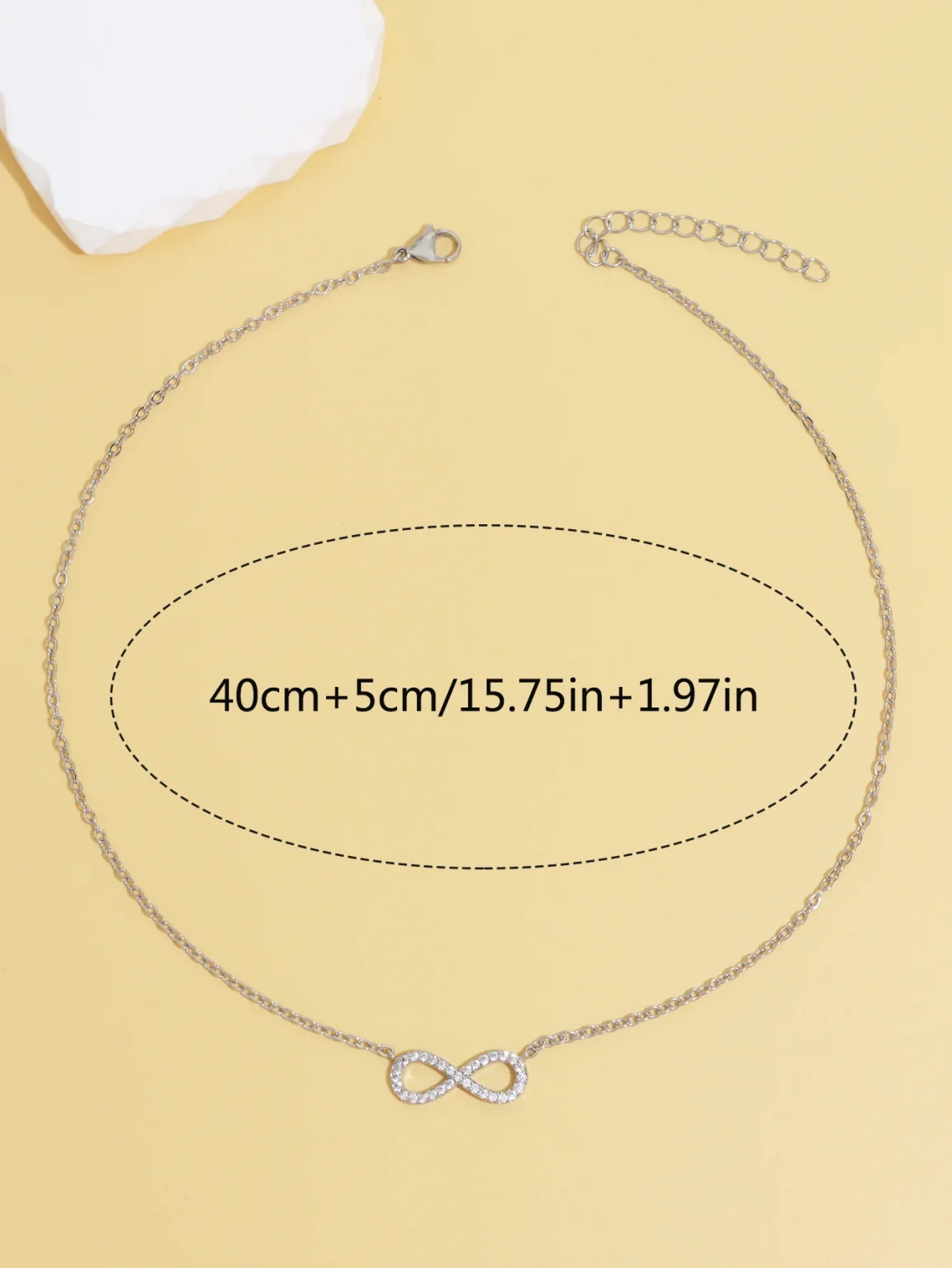 Fashion Simple Stainless Steel Infinity Pendant Necklace for Women Classic Lucky Zircon Love You Forever Jewelry Birthday Gift 6
