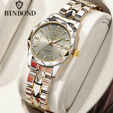 BINBONG Women Watches Luxury Fashion Ladies Quartz Watch Waterproof Luminous Date Stainless Wristwatch Girlfriend Lovers Gift 1