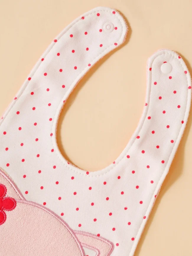 2pcs baby bib cover up, soft cotton adjustable bib with U-shaped lace, newborn feeding bib, baby saliva towel 5