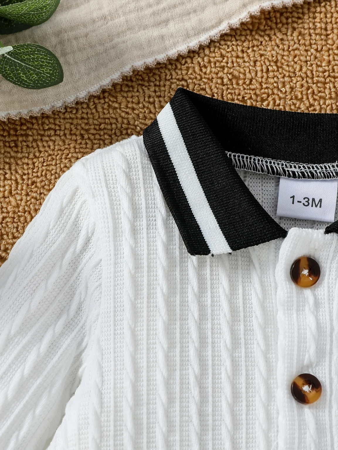 Baby Boys Autumn Solid WhiteTurn-down Collar Casual Daily Jumpsuit With Button For Newborn-18M Clothing Wear 6