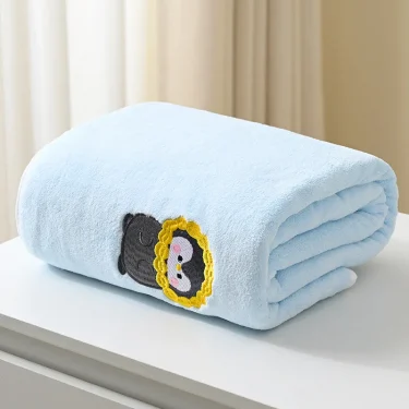 Printed baby bath towel 43*41 inches absorbent non-linting lovely embroidery pattern texture light and soft feel delicate 5