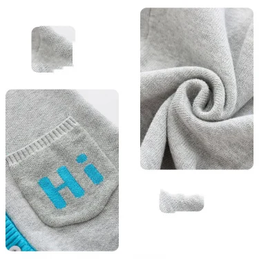 Autumn Winter Newborn Boys Jumpsuit Letter Pocket Polychromatic Jacquard Infant Boys Romper Knitted Thickened Baby Boy Bodysuit 4