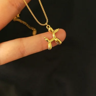 Silver Color Cute Animal Balloon Dog Necklaces Creative Pendant Clavicle Chain Necklace Ladies Girl Jewelry 4
