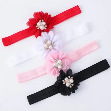 0-18months Baby Girls Shoes And Headband Soft Sole Non-Slip Pearl Flower Princess Wedding Dress Crib Shoes For Newborn Girls 6