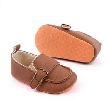 Baby Formal Shoes for Party Wedding Birthday Brown First Walking Shoes 0 to 3 6 9 12 18 Months Boy Girl Anti-slip Toddler Walker 4