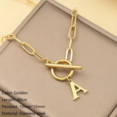 Initial Letter Superior and Simplicity Quality Stainless Steel Jewelry Necklace for Women Pendant Necklaces Women's Trend 2