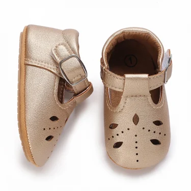 Breathable Newborn Baby Shoes Baby Boy Girl Shoes Girl Classic Bowknot Rubber Sole Anti-slip PU Toddler Shoes First Walker 2