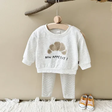 Ins Newborn Clothes Boys Girls Sets Spring 2Pcs Cartoon Embroidery Long Sleeve Top+Pants Cotton Autumn Tracksuit Toddler Outfit 4