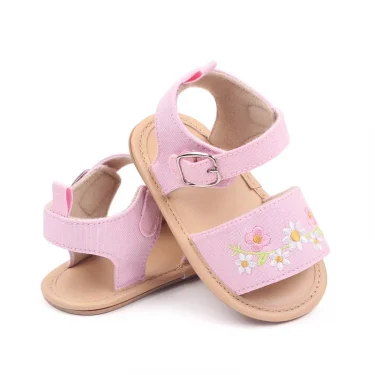 Baby Girl Summer Sandal Embroidery Flower Design for 0-1 Years Old 3