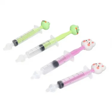 2pcs Baby Nasal Irrigator Cartoon Shaped Syringe Type Silicone Infant Nose Cleaner Rinsing Device 2