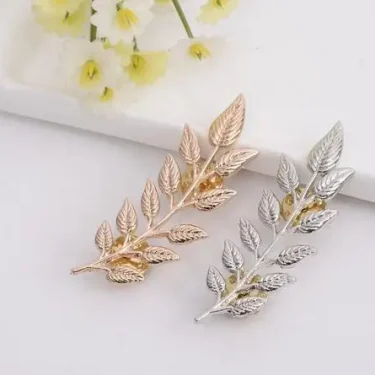 Unisex Simple Brooch Chic Leaf shape shirt sweater Collar Lapel Pin clothing accessories brooch jewelry 2