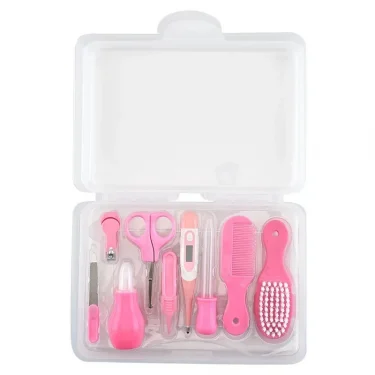 Baby Nasal Aspirator Nail Scissors Cartoon Set Daily Cleaning Supplies Care Bag Baby Care EVA Bag Eight-piece Set 3