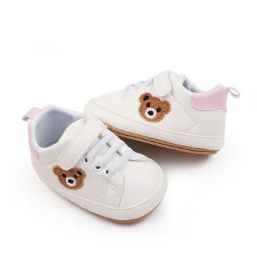 White Baby Shoes Cute Bear Casual Sneakers Toddler Non-slip Newborn Boy Girl First Walkers 5