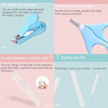 Multi-Piece Baby Health Hygiene Kit Grooming And Health Care Groups Baby Care Nail Cutter Scissors Suit Newborn Cleaning Tools 4
