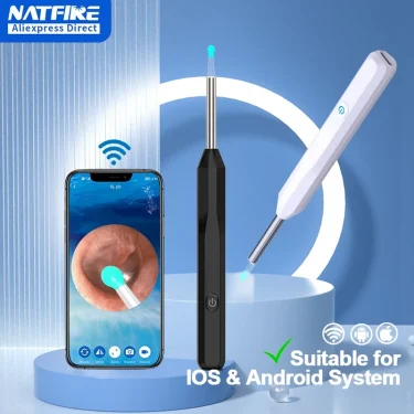 NATFIRE NE6 Wireless Ear Wax Remover Luminous Otoscope Ear Cleaner 1296P HD Visual Ear Sticks Endoscope Mini Camera Health Care 1