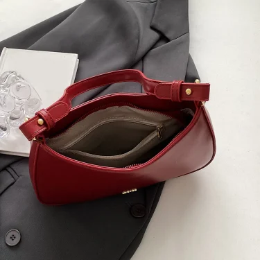 Wine Red Shoulder Bags for Women's New Texture Leather Crossbody Bag Luxury Designer Wedding Bride Handbags Vintage Satchel 5
