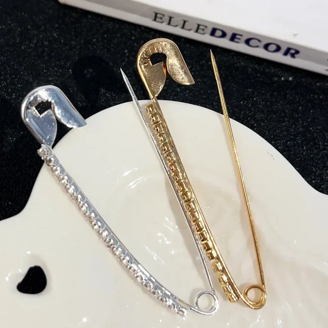 12pcs Rhinestone Safety Pins Brooches Sweater Shawl Clips Faux Crystal Brooches Shiny Brooch Pins for Skirts Sweater Scarf 5