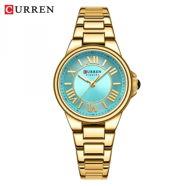 CURREN 9091 Women's Quartz Watch Fashion Simple Elegant Rose Gold Analog Display Steel Strap Wristwatch for Ladies Clock Gift 5