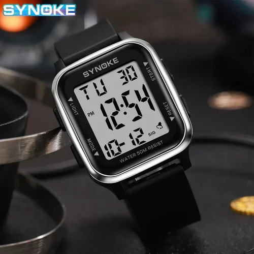 SYNOKE Outdoor Military Digital Watch New For Men Fashion Retro Men Watch Sports Waterproof Men Watch Multifunctional Luminous 3