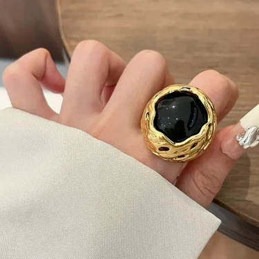 Fashion Jewelry Pretty Design Geometric Big Rings For Women Female Gifts Hot Sale Finger Accessories 2024 Trend New 3
