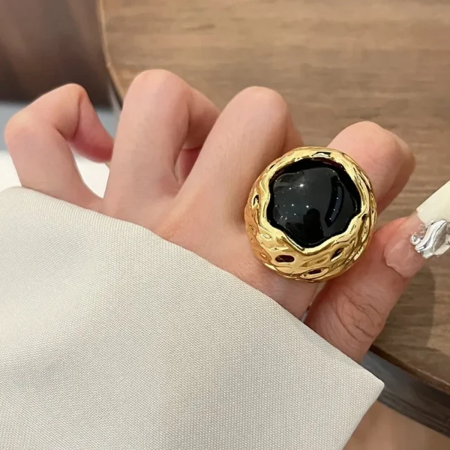 Fashion Jewelry Pretty Design Geometric Big Rings For Women Female Gifts Hot Sale Finger Accessories 2024 Trend New 3