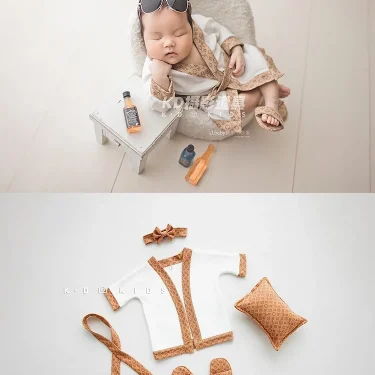 Newborn Children Photography Theme Photography Props New Product Full Moon Baby Photography Big Brand Wind Bathrobe Wine Bottle 5