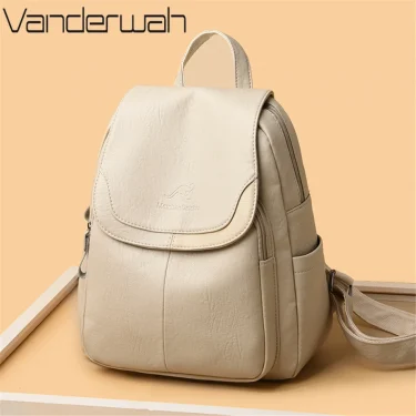 Women Large Capacity Backpack Purses High Quality Leather Female Vintage Bag School Bags Travel Bagpack Ladies Bookbag Rucksack 2