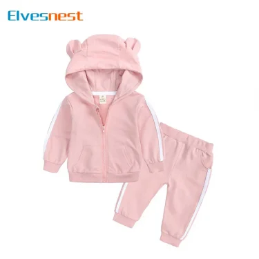 Fashion Baby Girl Outfit Set Cotton Long Sleeve Hooded Tops+Pants Spring Autumn Newborn Clothing Boys Tracksuit Sets 6-24 Months 1