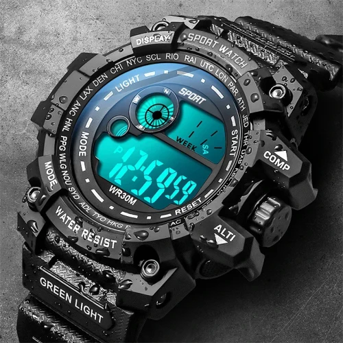 New Men LED Digital Watches Luminous Fashion Sport Waterproof Watches For Man Date Army Military Clock Relogio Masculino 1