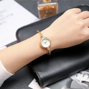 5PCS Women Simple Small Bracelet Watches Stainless Steel Retro Ladies Quartz Wristwatch Fashion Casual Female 3