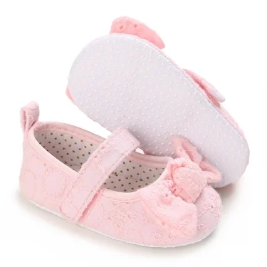 0-18M Lovely Pink Spring Autumn Style Lovely Bow Solid Color Princess Shoes 0-18 Months Baby Casual Shoes Newborn Toddlers 3