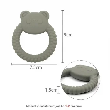 1Pcs Food Grade Baby Silicone Teether Toy Cartoon Rabbit Nursing Teething Ring BPA Free Newborn Health Molar Chewing Accessories 5