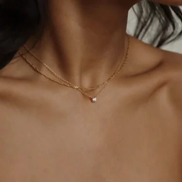 Exquisite Gold Plated Stainless Steel Thin Chain Necklace for Women Simple Style Clavicle Chain Female Jewelry 5