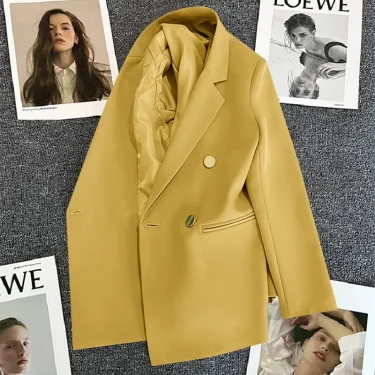 Office Lady Elegant Single Button Blazer For Women 2023 Autumn Long Sleeve Slim Stylish Jackets Winter Casual Chic Tops Coats 1