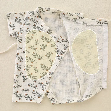 Newborn Baby Thin Gauze Jumpsuit Breathable Soft Children Short Sleeve Crawling Suit Cute Boys Girls Infant Bodysuit Kid Rompers 6