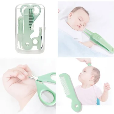 5 Pcs Baby Hair Care Newborn Infant Scissor Hair Comb Nose Cleaner Safety for Toddler Nursing 2