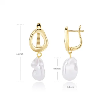 Circle Earrings For Women Vintage Punk Baroque Pearl Earrings Stainless Steel Ear Clip Women Jewelry Imitation Pearl Gift Mujer 5
